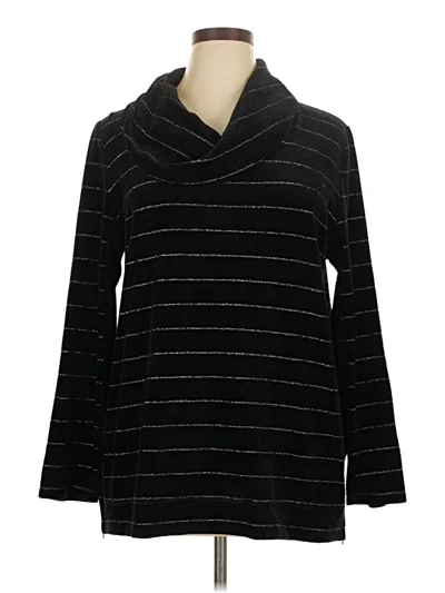 Pre-owned Talbots Long Sleeve Top Black Cowl Neck Tops