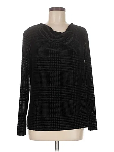 Pre-owned Talbots Long Sleeve Top Black Cowl Neck Tops