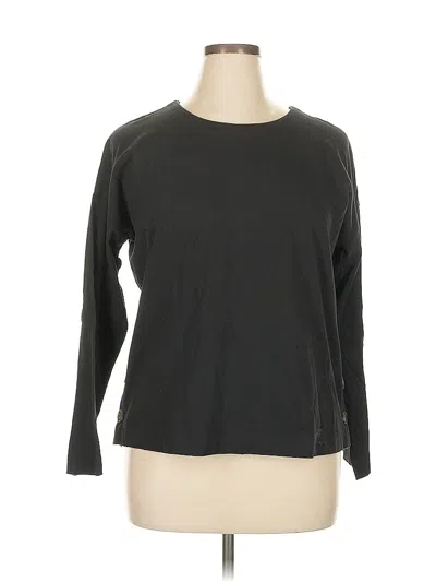 Pre-owned Talbots Long Sleeve Top Black Crew Neck Tops