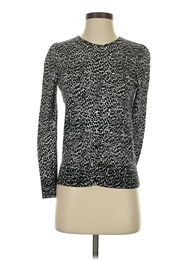 Pre-owned Talbots Long Sleeve Top Black Crew Neck Tops