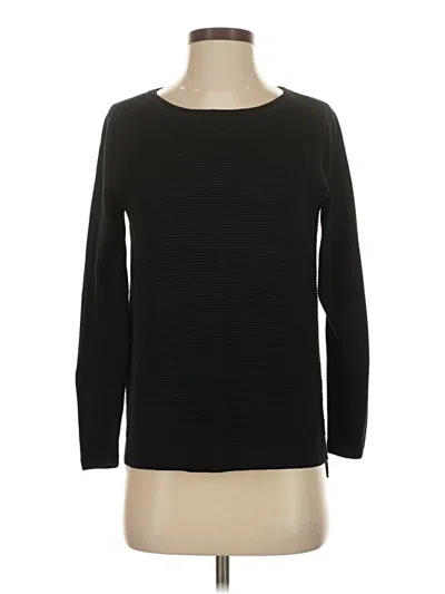 Pre-owned Talbots Long Sleeve Top Black Crew Neck Tops