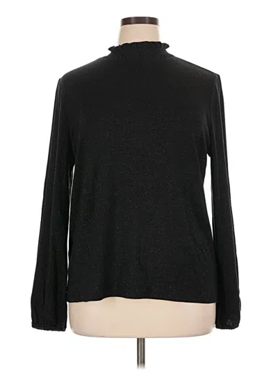 Talbots Long Sleeve Top Black Turtleneck Tops