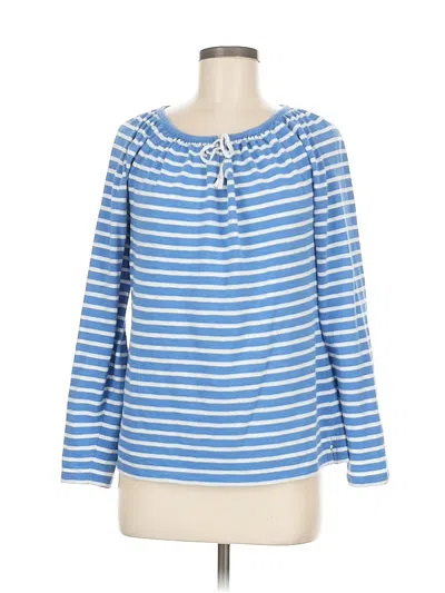 Pre-owned Talbots Long Sleeve Top Blue Boatneck Tops