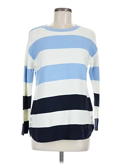 Pre-owned Talbots Long Sleeve Top Blue Boatneck Tops
