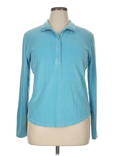 Pre-owned Talbots Long Sleeve Top Blue Collared Neckline Tops