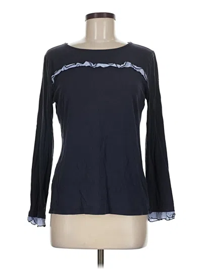 Pre-owned Talbots Long Sleeve Top Blue Crew Neck Tops