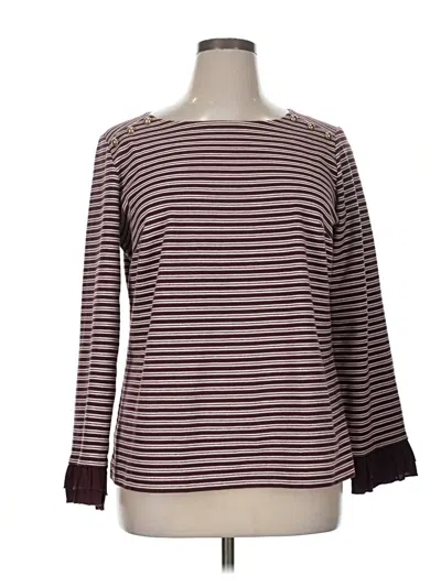 Pre-owned Talbots Long Sleeve Top Burgundy Boatneck Tops