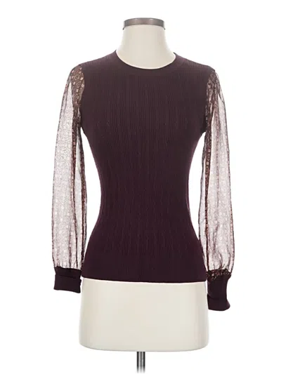 Pre-owned Talbots Long Sleeve Top Burgundy Turtleneck Tops