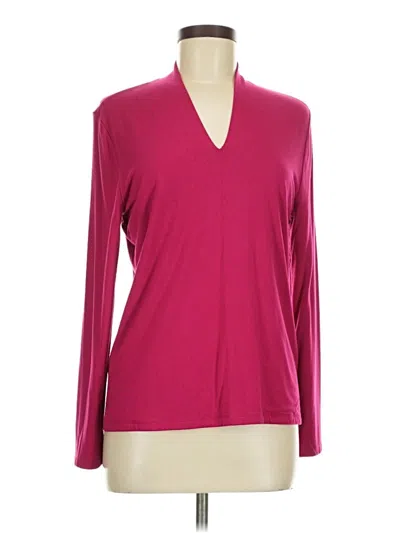 Pre-owned Talbots Long Sleeve Top Burgundy V-neck Tops