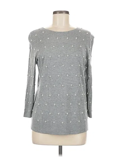 Pre-owned Talbots Long Sleeve Top Gray Boatneck Tops