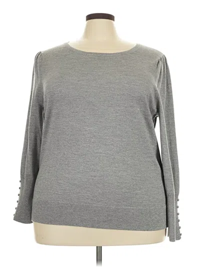 Pre-owned Talbots Long Sleeve Top Gray Boatneck Tops