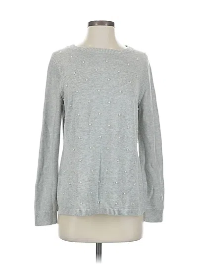 Pre-owned Talbots Long Sleeve Top Gray Crew Neck Tops