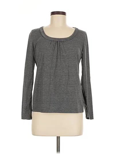 Pre-owned Talbots Long Sleeve Top Gray Scoop Neck Tops