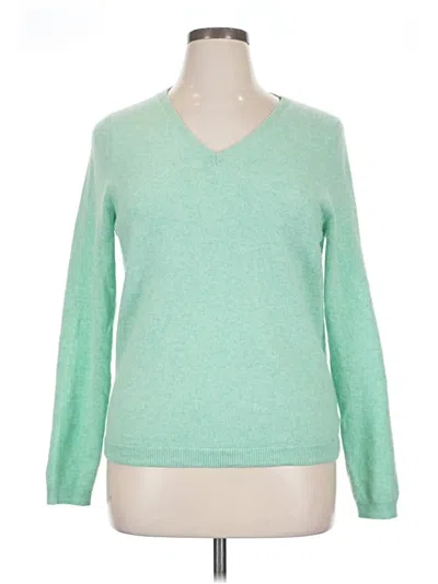 Pre-owned Talbots Long Sleeve Top Green V Neck Tops
