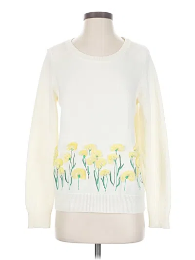 Pre-owned Talbots Long Sleeve Top Ivory Boatneck Tops