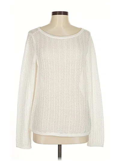 Pre-owned Talbots Long Sleeve Top Ivory Boatneck Tops In White