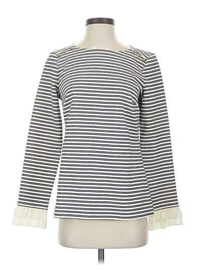 Pre-owned Talbots Long Sleeve Top Ivory Boatneck Tops In White