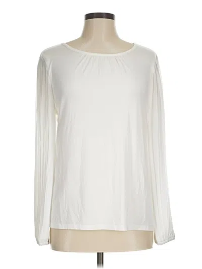 Pre-owned Talbots Long Sleeve Top Ivory Boatneck Tops In White