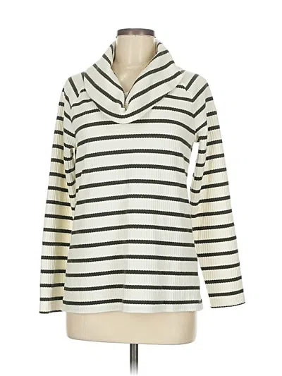 Pre-owned Talbots Long Sleeve Top Ivory Cowl Neck Tops In White