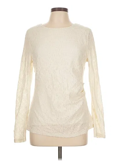 Pre-owned Talbots Long Sleeve Top Ivory Crew Neck Tops In White