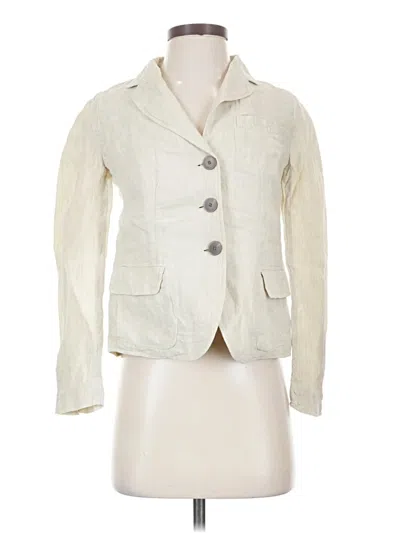 Pre-owned Talbots Long Sleeve Top Ivory Square Neckline Tops In White