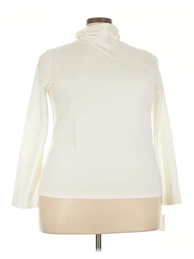 Pre-owned Talbots Long Sleeve Top Ivory Turtleneck Tops