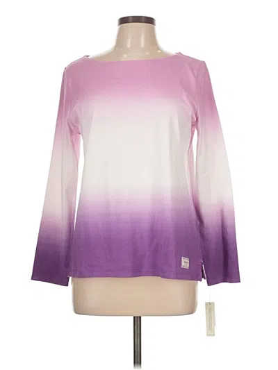 Pre-owned Talbots Long Sleeve Top Purple Boatneck Tops