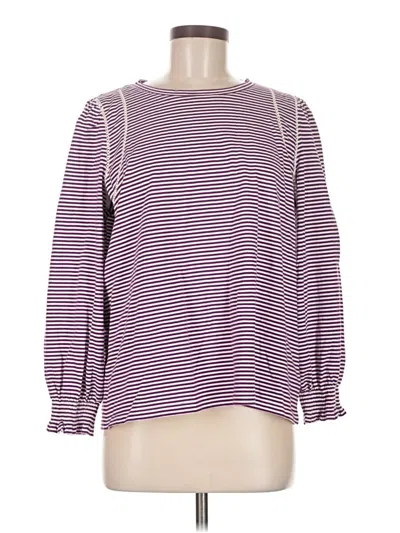 Pre-owned Talbots Long Sleeve Top Purple Boatneck Tops