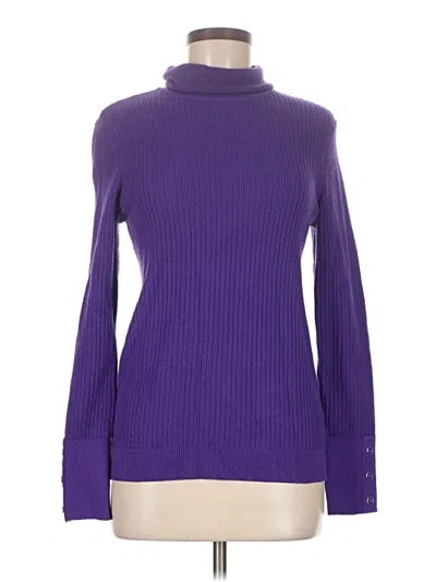 Pre-owned Talbots Long Sleeve Top Purple Turtleneck Tops