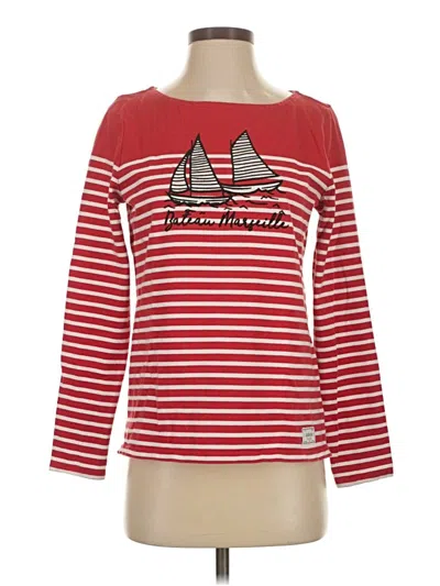 Pre-owned Talbots Long Sleeve Top Red Boatneck Tops