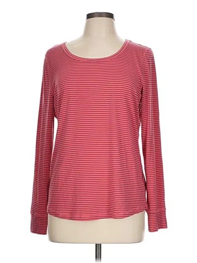 Pre-owned Talbots Long Sleeve Top Red Boatneck Tops
