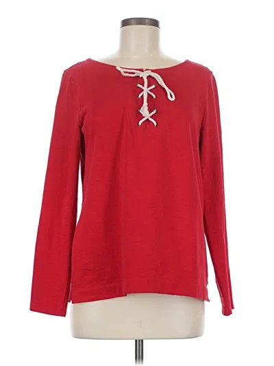 Pre-owned Talbots Long Sleeve Top Red Boatneck Tops