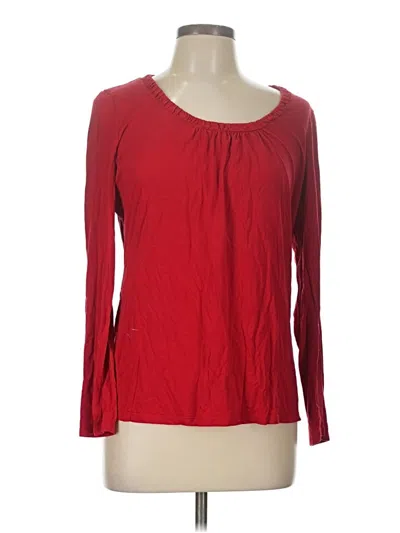 Pre-owned Talbots Long Sleeve Top Red Scoop Neck Tops