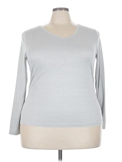 Pre-owned Talbots Long Sleeve Top Silver V-neck Tops