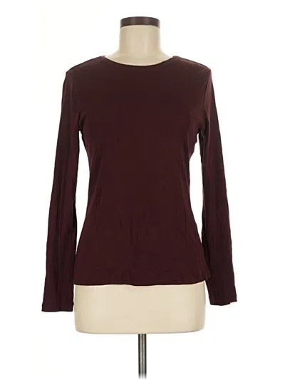 Pre-owned Talbots Long Sleeve T-shirt In Burgundy