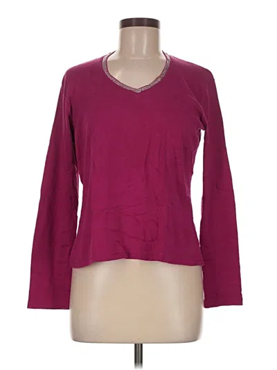 Pre-owned Talbots Long Sleeve T-shirt In Burgundy