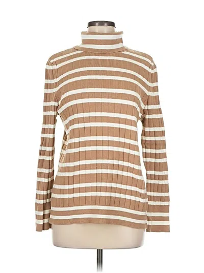 Pre-owned Talbots Long Sleeve Turtleneck In Brown
