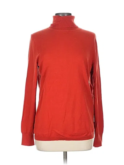 Pre-owned Talbots Long Sleeve Turtleneck In Red