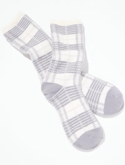 Talbots Longbourne Plaid Cozy Trouser Socks - Grey - 001  In Multi
