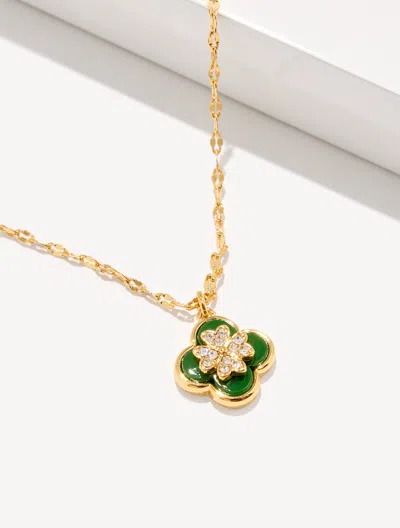 Talbots Lucky Charm Necklace - Hillside Green/gold - 001