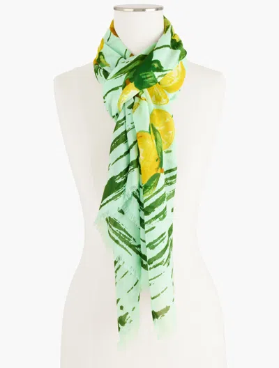 Talbots Luscious Lemons Oblong Scarf - Coastal Blue - 001