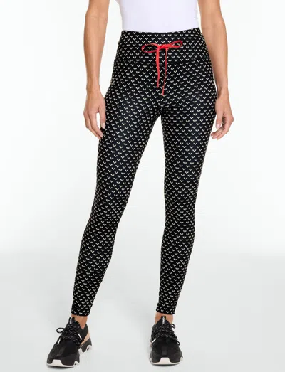 Talbots Luxe Fleeceback Leggings - Fantastic Bird's Eye - Black/ivory - Medium