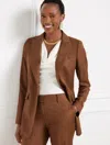 Talbots Petite - Classic Shetland Blazer - Ripen Check - Rust - 16  In Brown Sugar