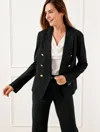 Talbots Luxe Ponte Double Breasted Blazer - Black - 20  In Black