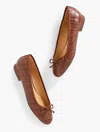 Talbots Madison Ballet Flats - Croc Embossed - Dark Acorn Brown - 8 1/2 M