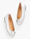 Talbots Madison Buckle Metallic Nappa Ballet Flats - Silver - 9m  In Silver