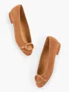 Talbots Madison Buckle Suede Ballet Flats - Havana Tan - 11m