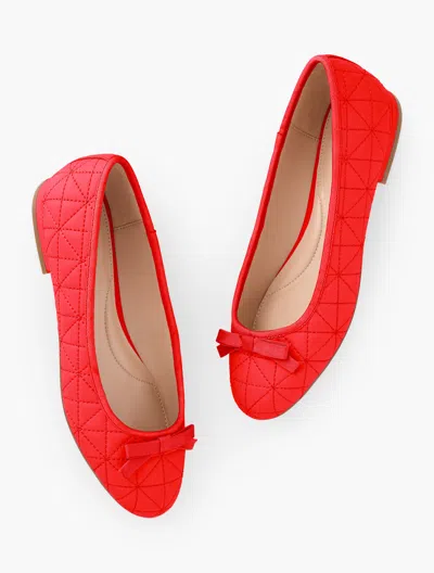 Talbots Madison Quilted Nappa Ballet Flats - Red Pepper - 10m
