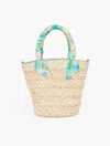 Talbots Madras Scarf Handle Straw Tote - Natural - 001  In Natural