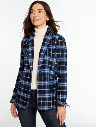 Talbots Magnificent Plaid Blazer - Indigo Blue/titan - 2